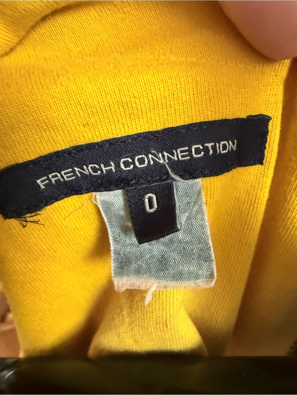 French Connection Mustard Yellow Graphic embroidered Tank Dress size 0 - Picture 2 of 11